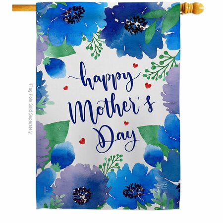 PATIO TRASERO Royal Floral Mothers Day Family Mother 28 x 40 in. Double-Sided Vertical House Flags PA3902621